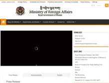 Tablet Screenshot of mfa.gov.bt